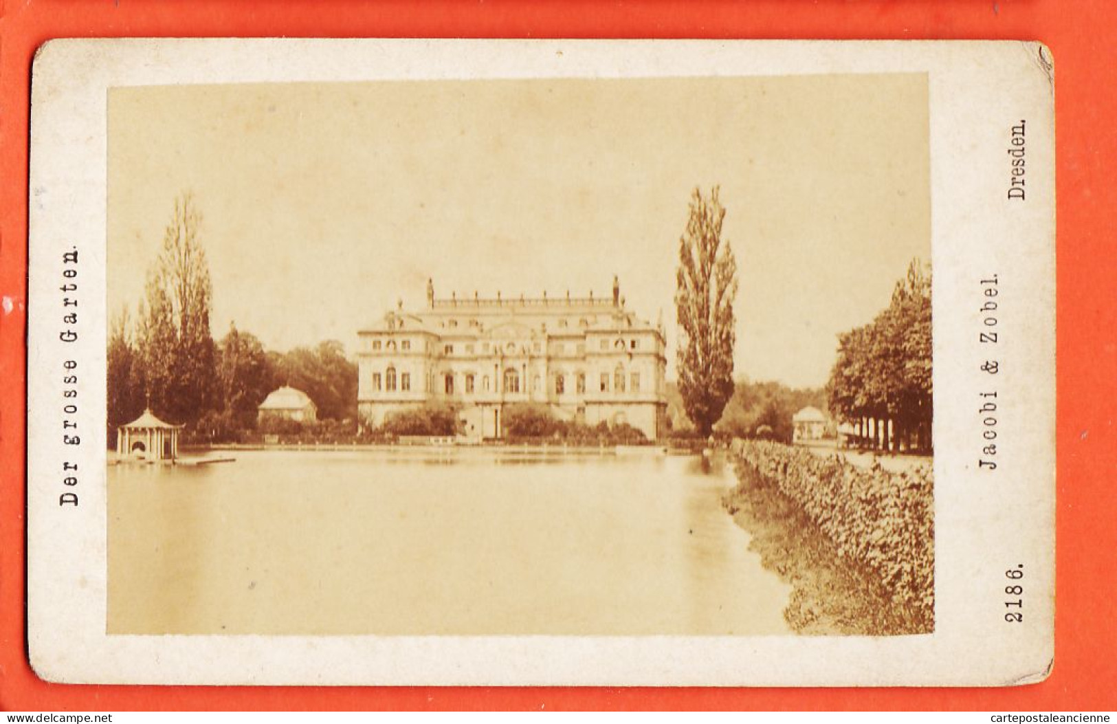 09619 /⭐ ◉  DRESDEN Der Grosse Garten DRESDE Palais Grand Jardin Piece Eau Où Patine1880s Photographe JACOBI ZOBEL 2186 - Antiche (ante 1900)