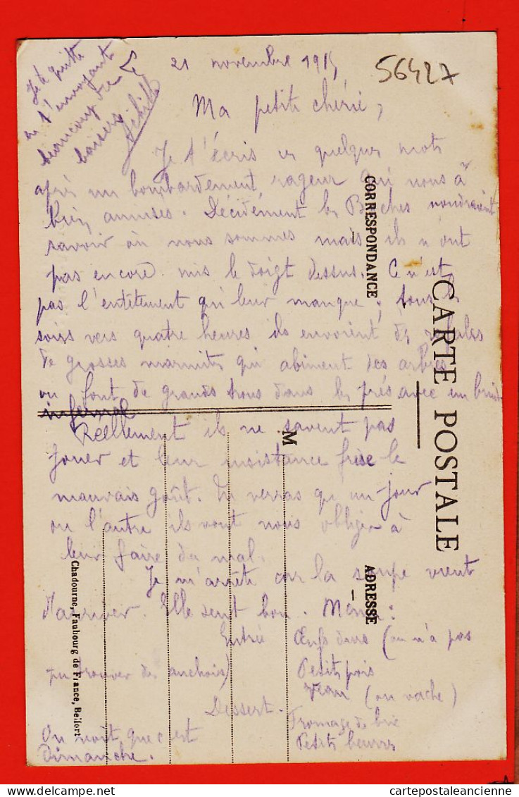 09541 /⭐ ◉  Lisez Poilu Achille BAUX Menu Apres Bombardement Rageur 21-11-1915 68-DIEFMATTEN Type Maison Entrée Village - Sonstige & Ohne Zuordnung