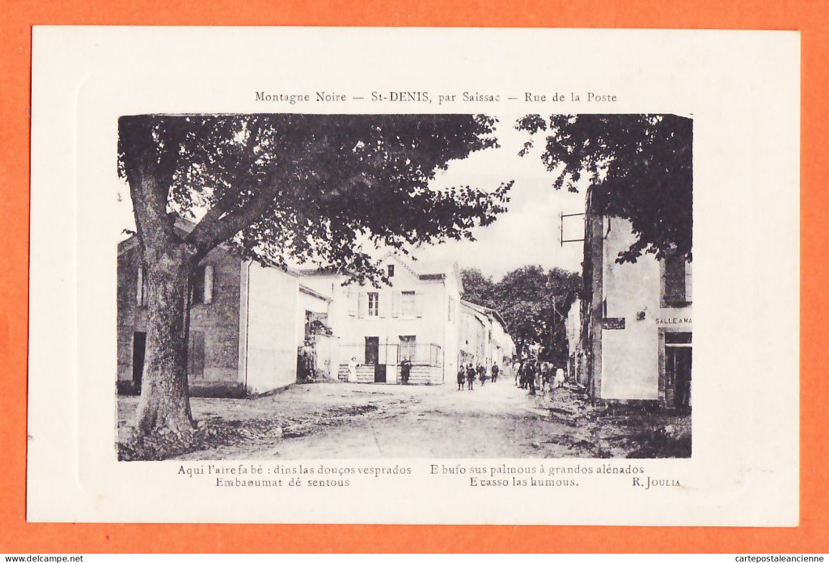 09558 /⭐ ◉  ♥️ Peu Commun SAINT-DENIS Par SAISSAC 11-Aude Rue De La POSTE Montagne NOIRE 1911 Edit Détourée BREFFEIL St - Other & Unclassified