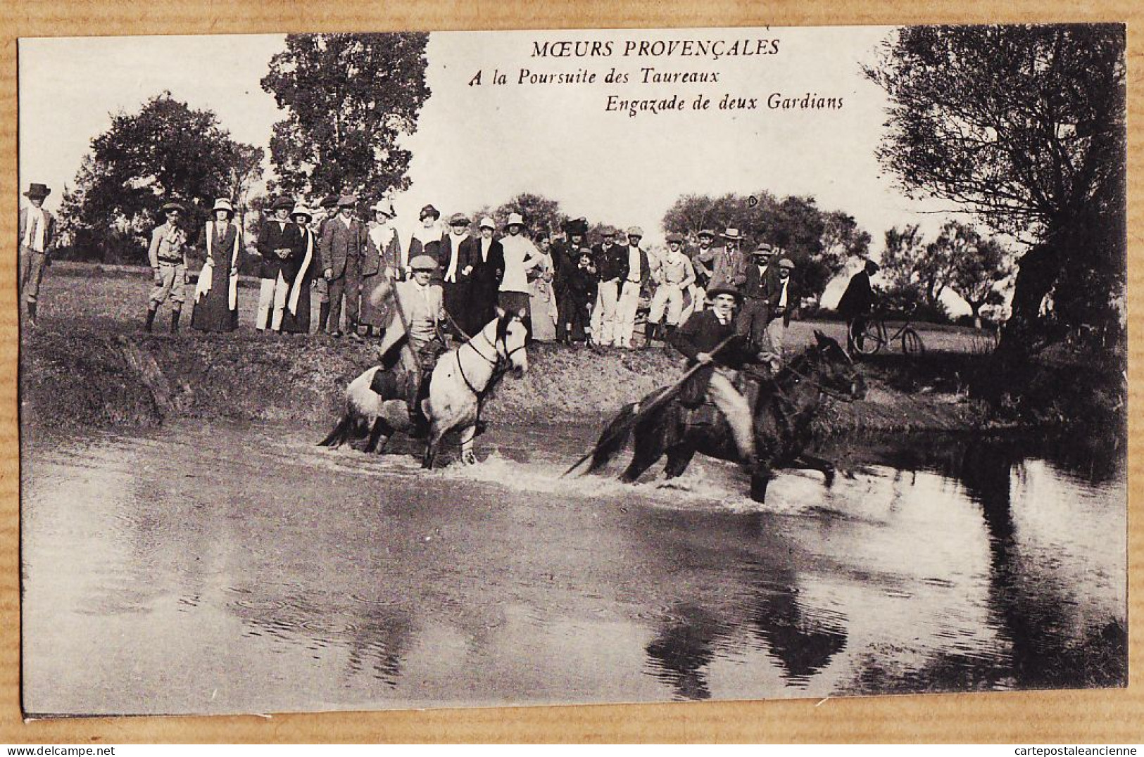 09743 / ⭐ ♥️ ENGAZADE De Deux Gardians à La Poursuite Des TAUREAUX Camargue MOEURS PROVENCALES 30-Gard 1910s  - Other & Unclassified