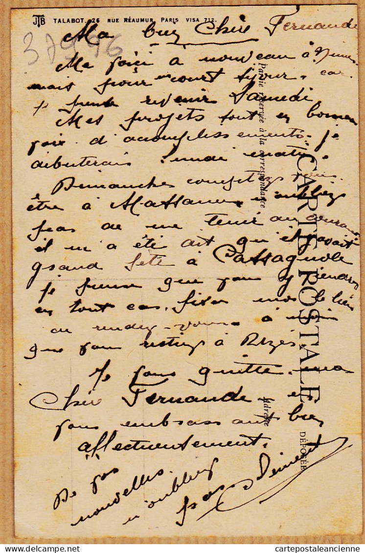 09644 / ⭐ NÎMES Gard Un Baiser De ... Bouquet De Roses 1915 De Clément à Fernande HUGUET-TALABOT Visa 712 - Nîmes