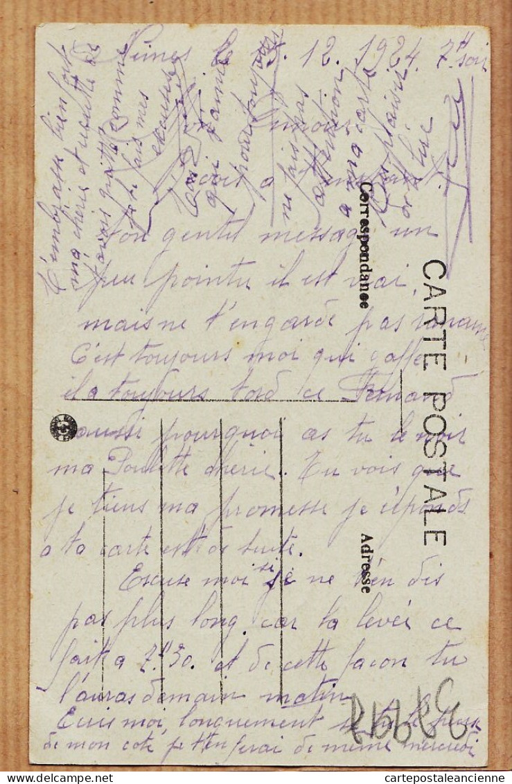 09642 / ⭐ NÎMES Gard Souvenir De . Porte-Bonheur Fer à Cheval 15-12-1924 Lisez Lettre D'amour De Clément  Fernande HUGUE - Nîmes