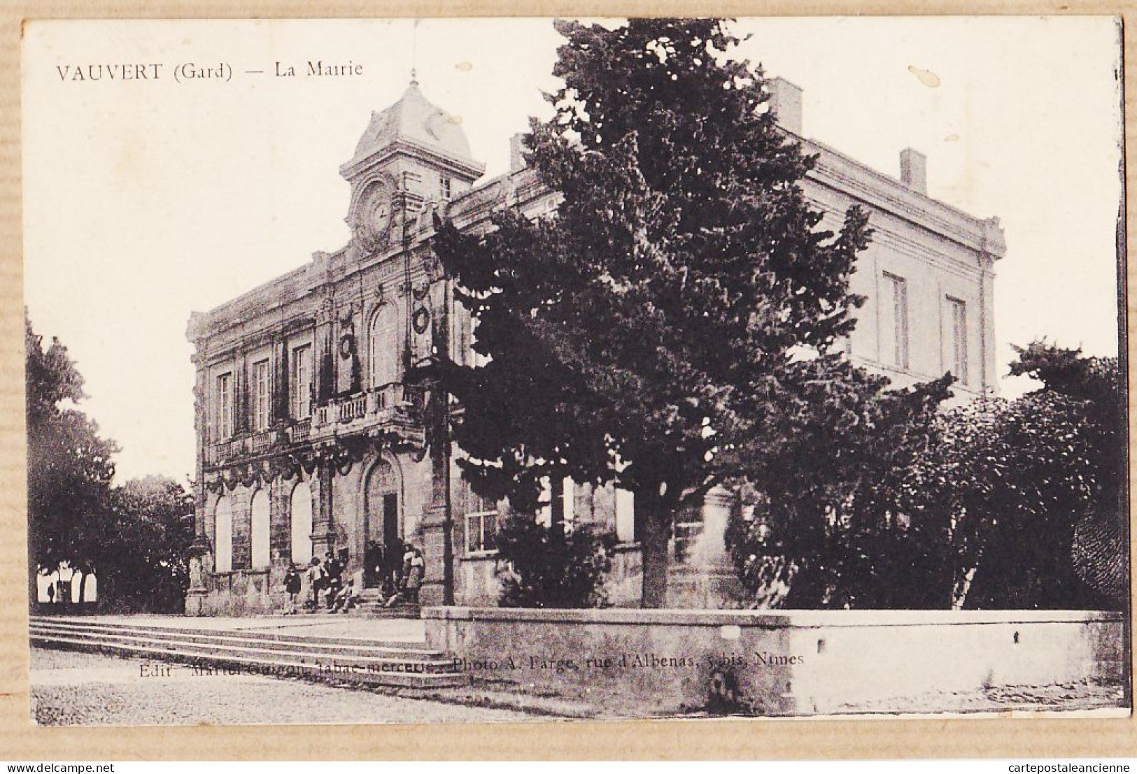 09719 / ⭐ VAUVERT 30-Gard MAIRIE 1922 à Fernande HUGUET Massanes Ribaute -Les-Tavernes- Tabac Marcel GUIGON Photo FARGE - Other & Unclassified