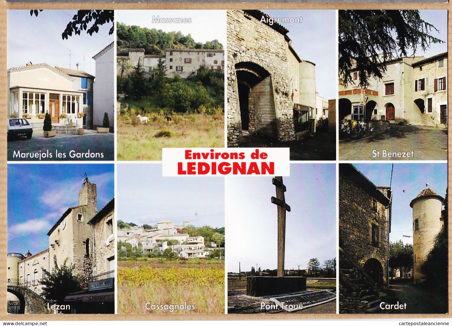 09758 / ⭐ Environs De LEDIGNAN 30-Gard Maruejols-les-Gardons St-Benezet Lezan Cassagnoles Cardet Pont-Troué 1996  - Other & Unclassified