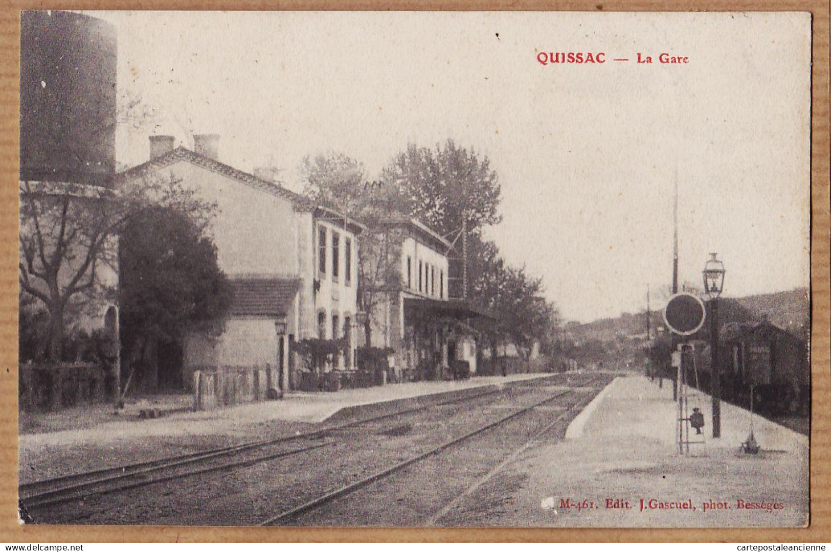 09730 / ⭐ ♥️ Peu Commun QUISSAC 30-Gard Gare Train Voies Férrées -DUCROS Rue N.D Nazareth Paris-GASCUEL Photo BESSEGES - Quissac