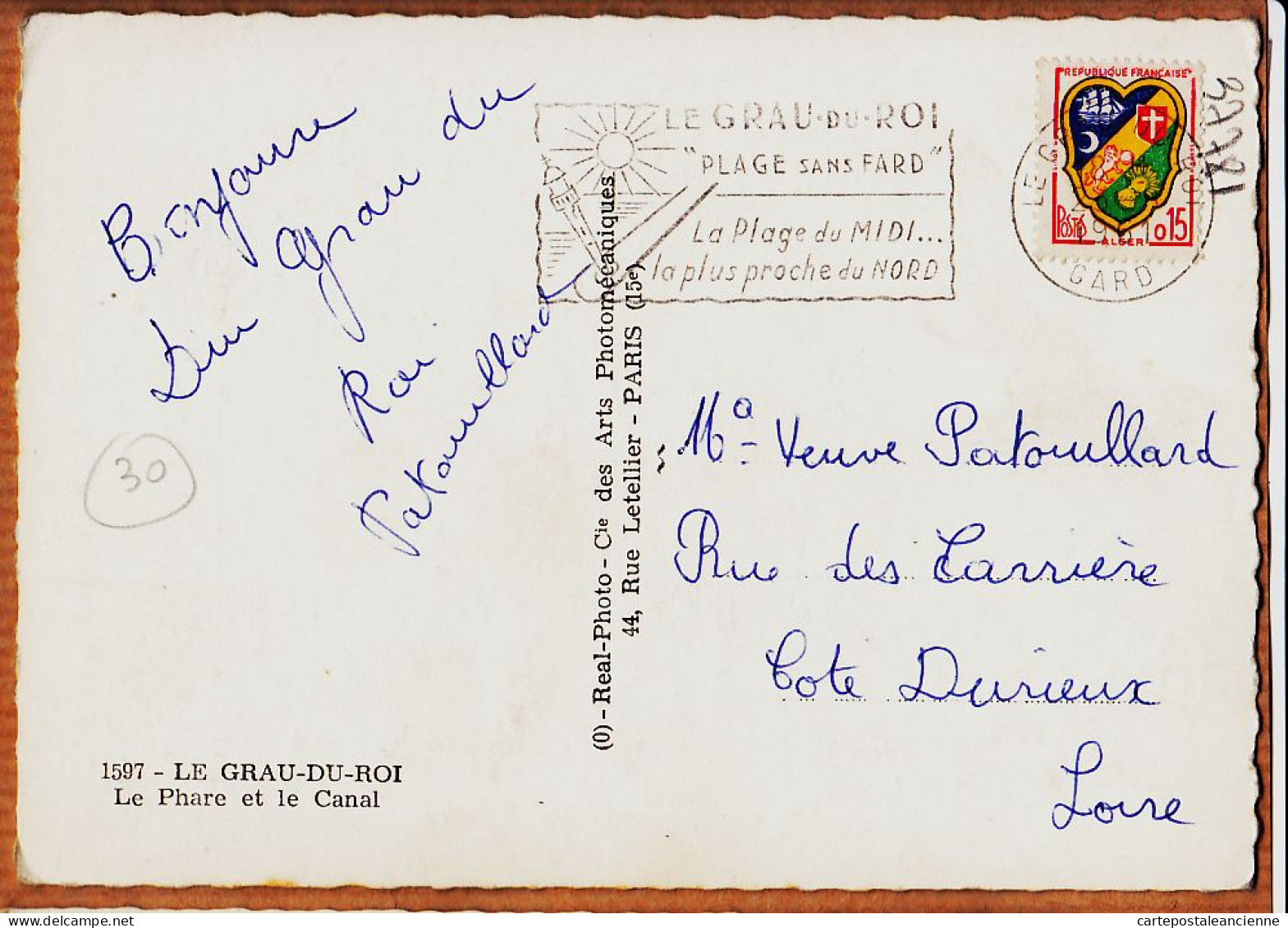 09797 / ⭐ LE GRAU DU ROI 30-Gard Le PROVIDENCE Au Ponton Phare Et Le Canal Cpbat 1950s REAL-PHOTO Bromure 1597 - Le Grau-du-Roi