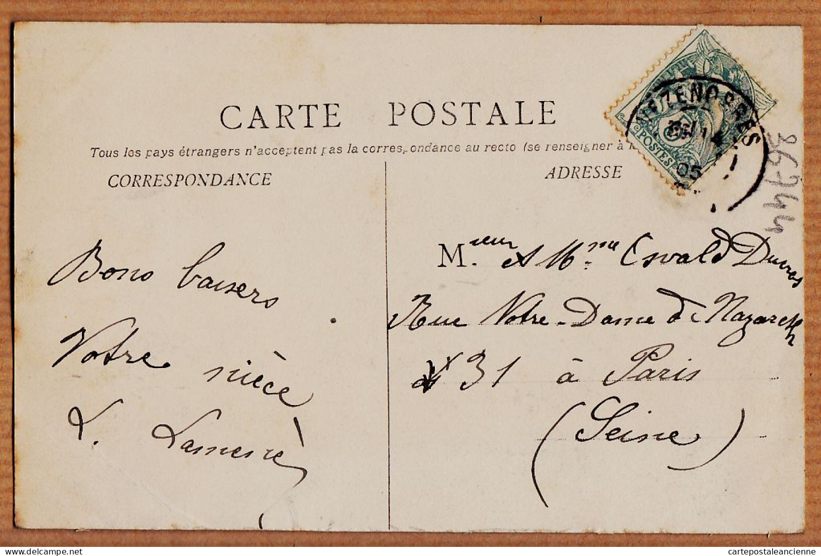 09757 / ⭐ VEZENOBRES 30-Gard Le Château 1905 à OSVALD DUCROS Rue N.D De Nazareth Paris -B.F 4798 - Other & Unclassified