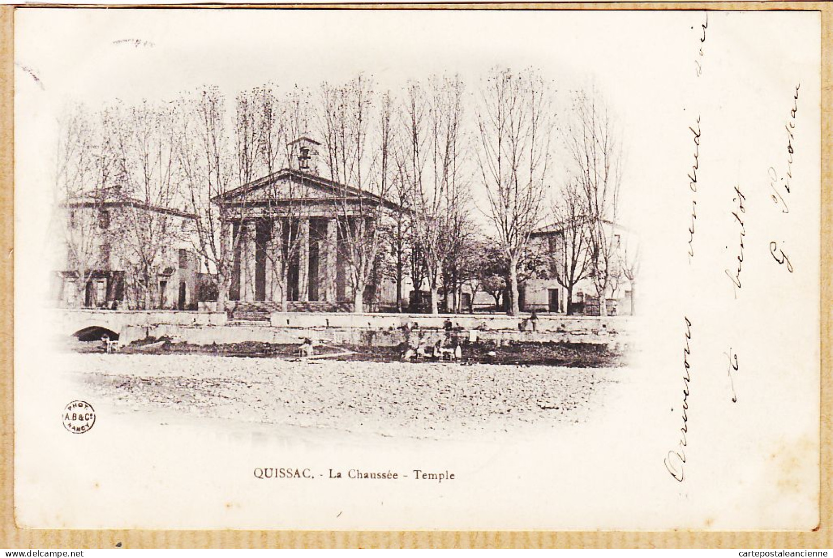 09732 / ⭐ ♥️ Peu Commun QUISSAC 30-Gard Chaussée Temple Protestant Architecte Charles DURAND-PINOTEAU à DUCROS Paris - Quissac