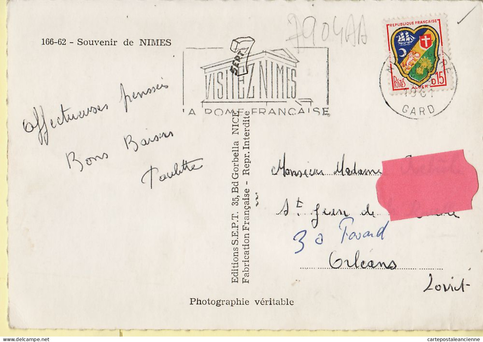 09643 / ⭐ 30-GARD Multivues Flamme Poste Visitez NÎMES Rome Française  05.09.1961 Edit S.E.P.T. 166.62 - Nîmes