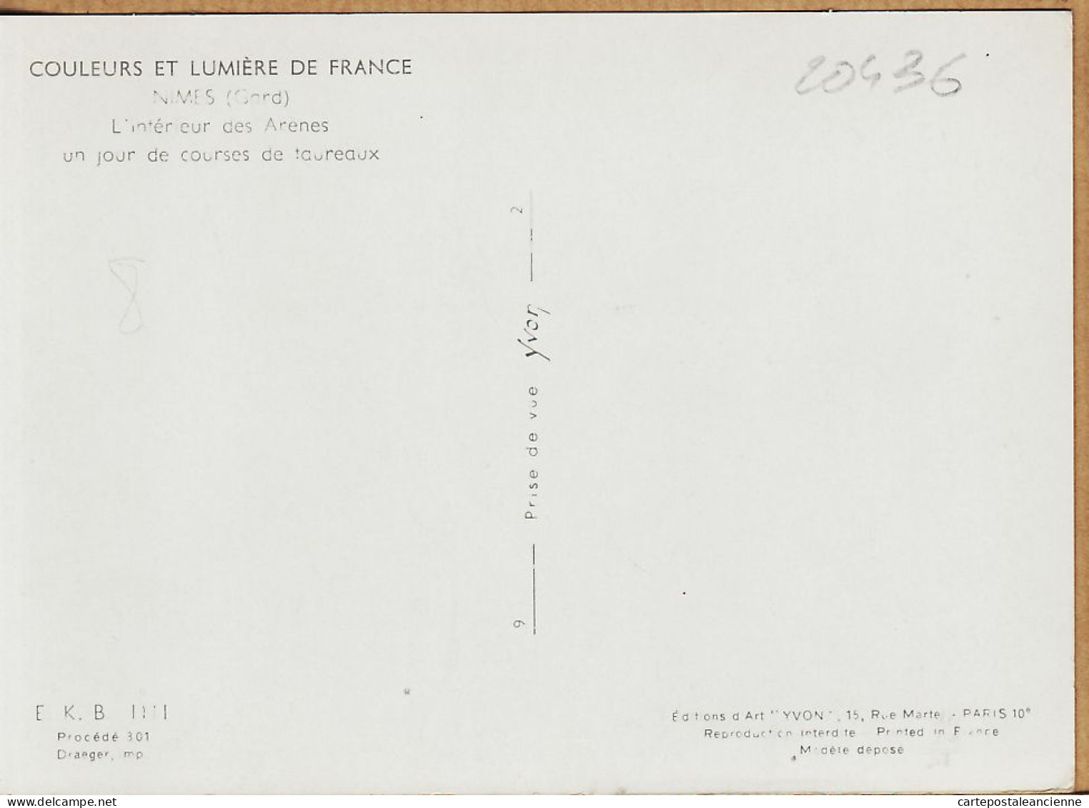 09640 / ⭐ Tauromachie NIMES Gard Interieur Des ARENES Un JOUR De COURSES De TAUREAUX CPM 1970s YVON E.K.B Cptau - Nîmes