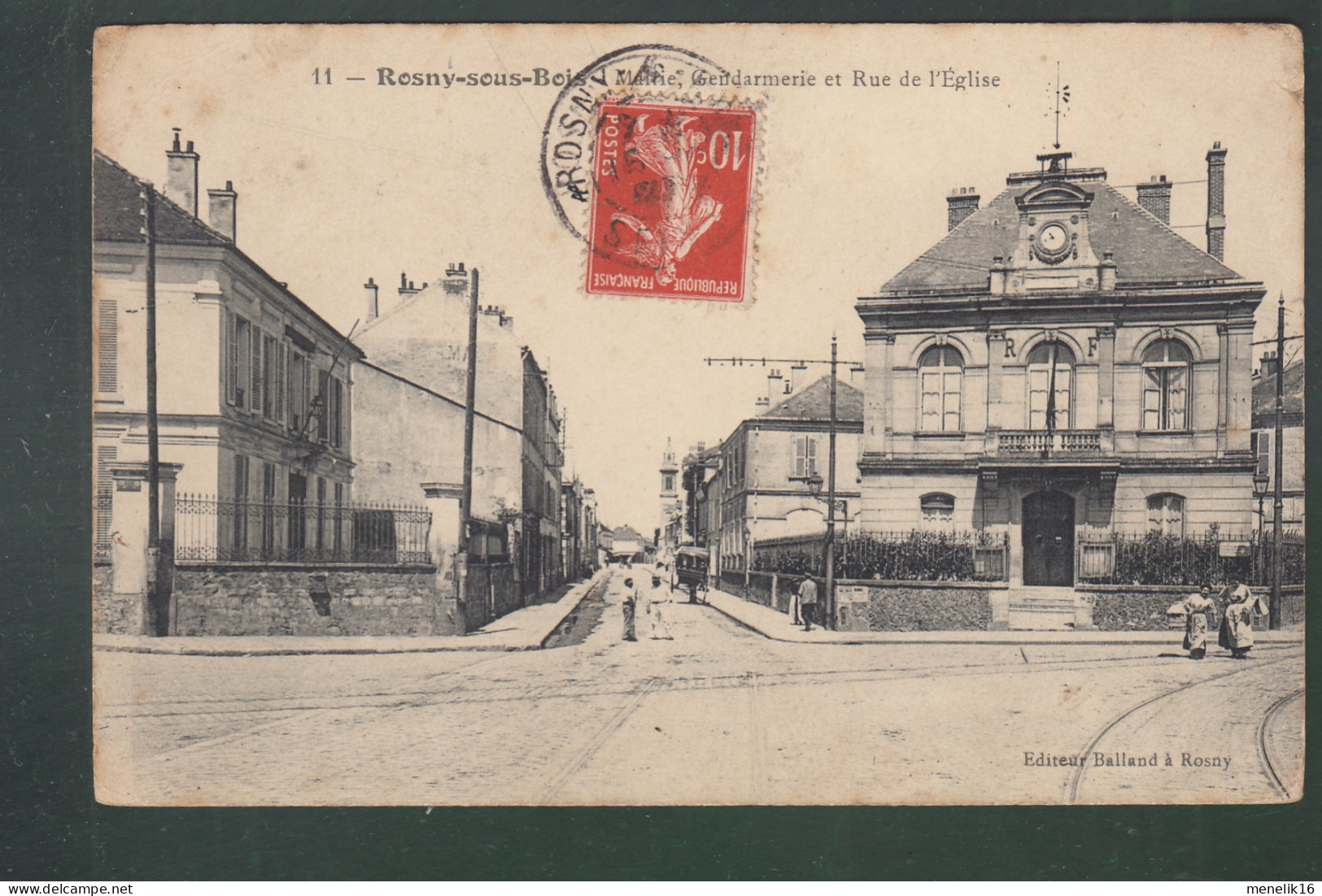 CP - 93 - Rosny-sous-Bois - Rue De L'Eglise - Mairie - Gendarmerie - Rosny Sous Bois