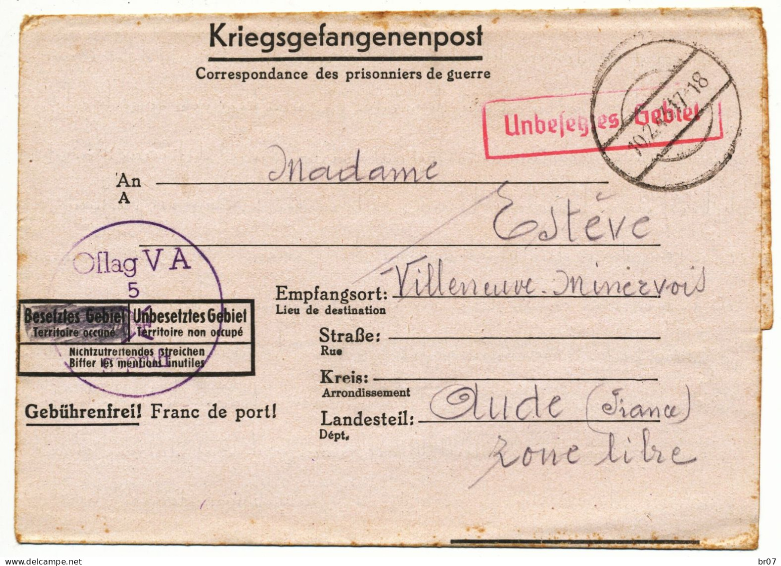 CAMP OFFICIERS PRISONNIERS ALLEMAGNE OFLAG VA 1943 = WEINSBERG STUTTGART VOIR SCANS - 2. Weltkrieg 1939-1945