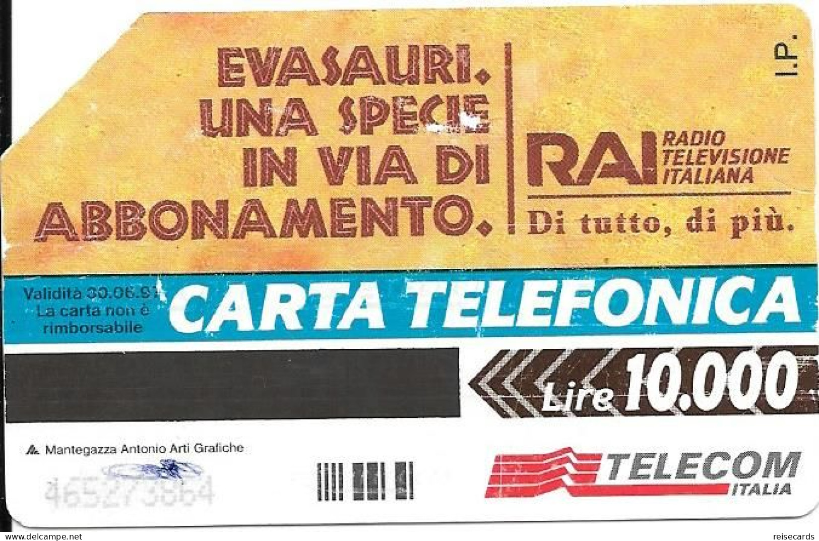 Italy: Telecom Italia - RAI Radio Televisione Italiana - Openbare Reclame