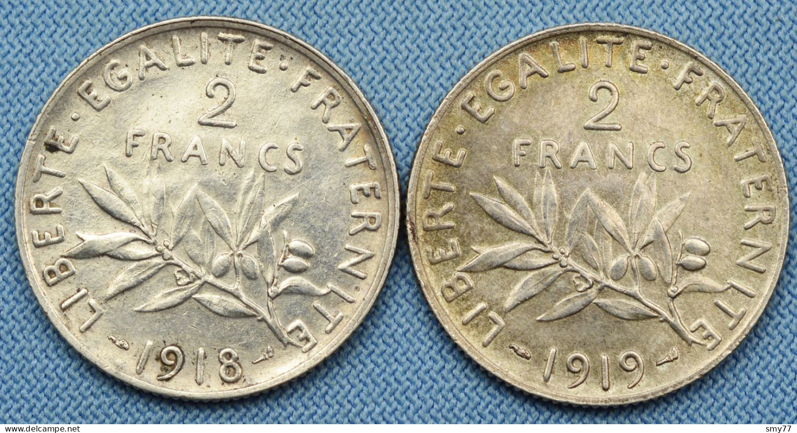 France • Lot 2x • 2 Francs Semeuse — 1918 — 1919  • [24-713] - 2 Francs