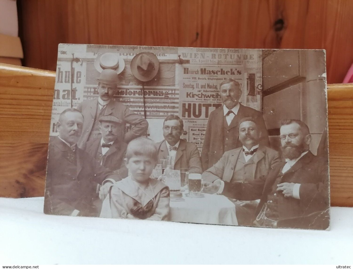 AK "WIEN CA. 1907, MÄNNER SITZEN IM GASTHOF WIRTSHAUS UND TRINKEN BIER"  SCHÖNE ALTE POSTKARTE  VINTAGE ANTIK  HEIMAT - Other & Unclassified