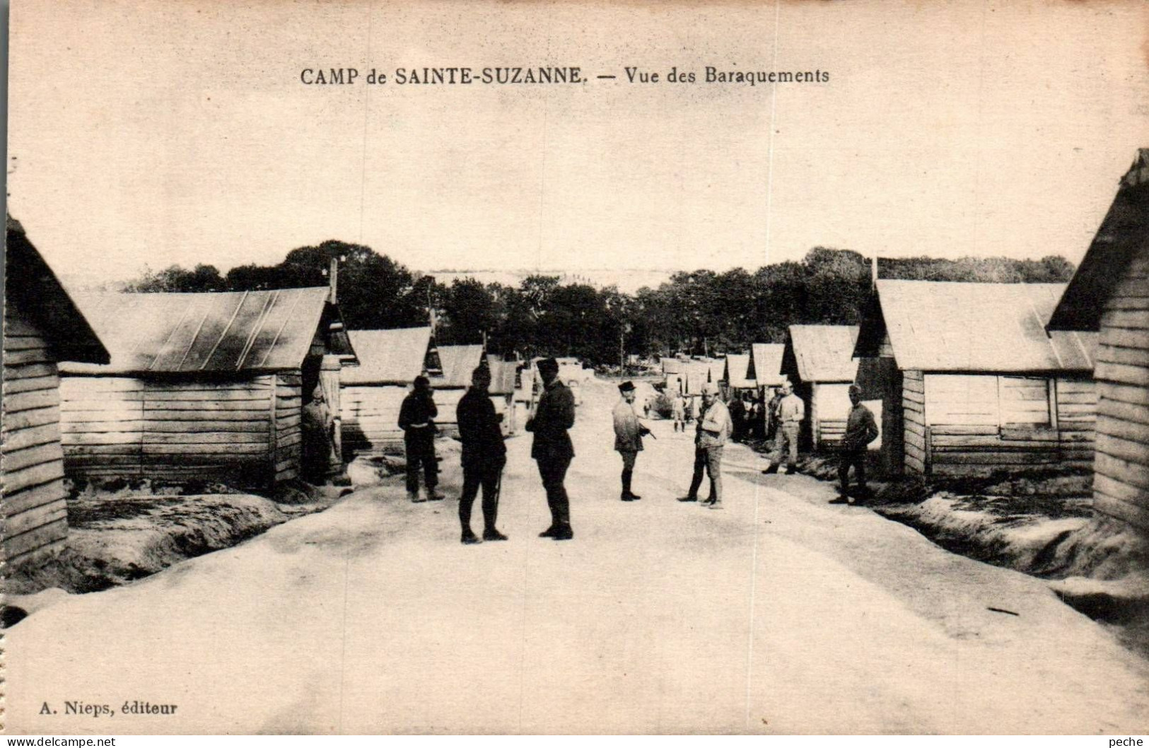 N°1383 W -cpa Camp De Sainte Suzanne -vue Des Baraquements- - Kazerne