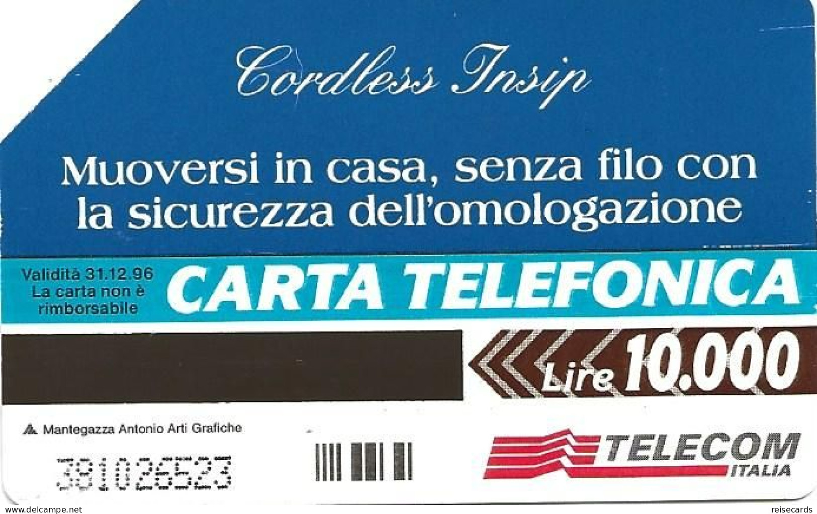Italy: Telecom Italia - Cordless Insip - Pubbliche Pubblicitarie