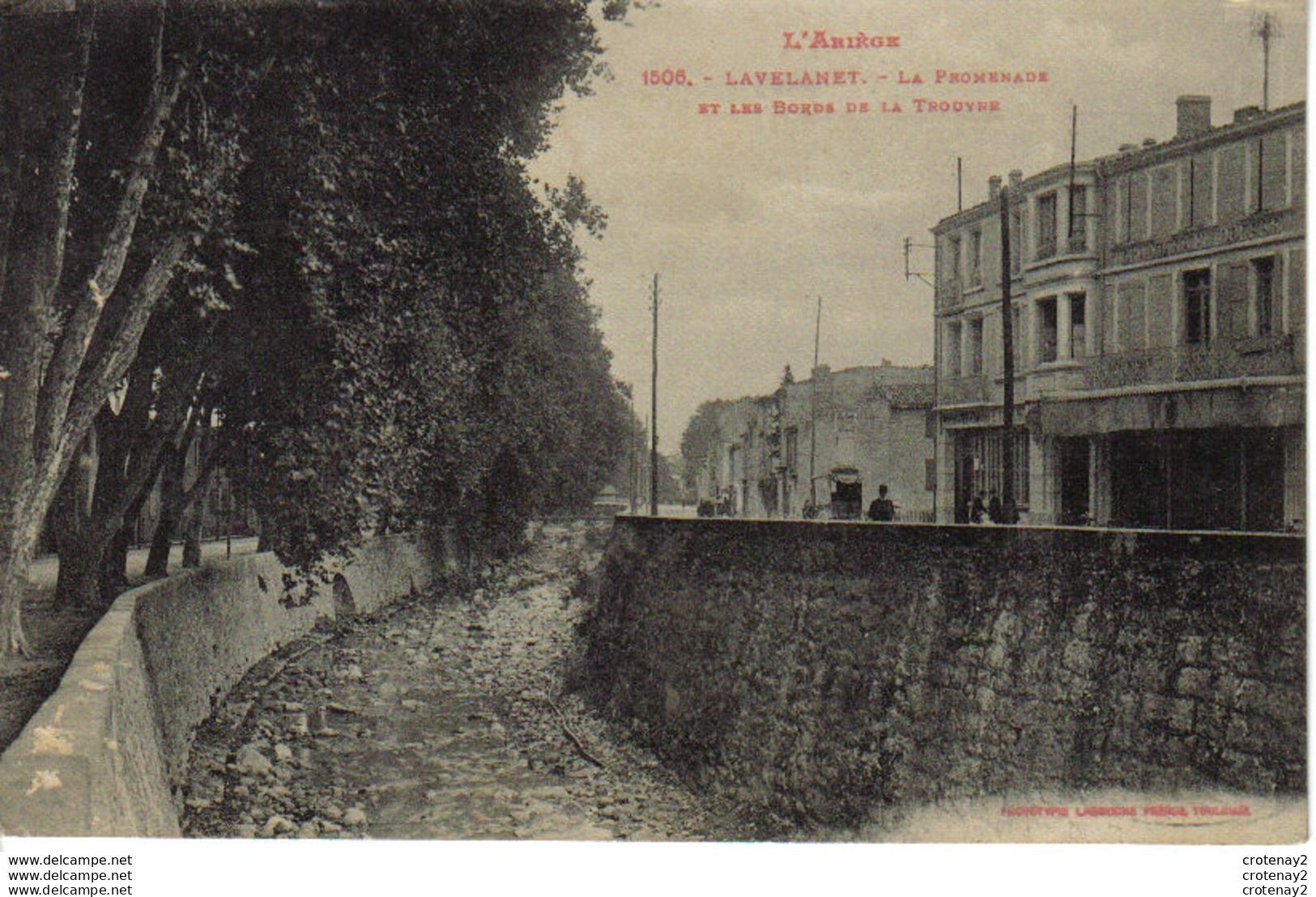 09 LAVELANET En 1917 N°1506 De Labouche Promenade Et Bords De La TROUYRE Homme Chapeau Attelage - Lavelanet