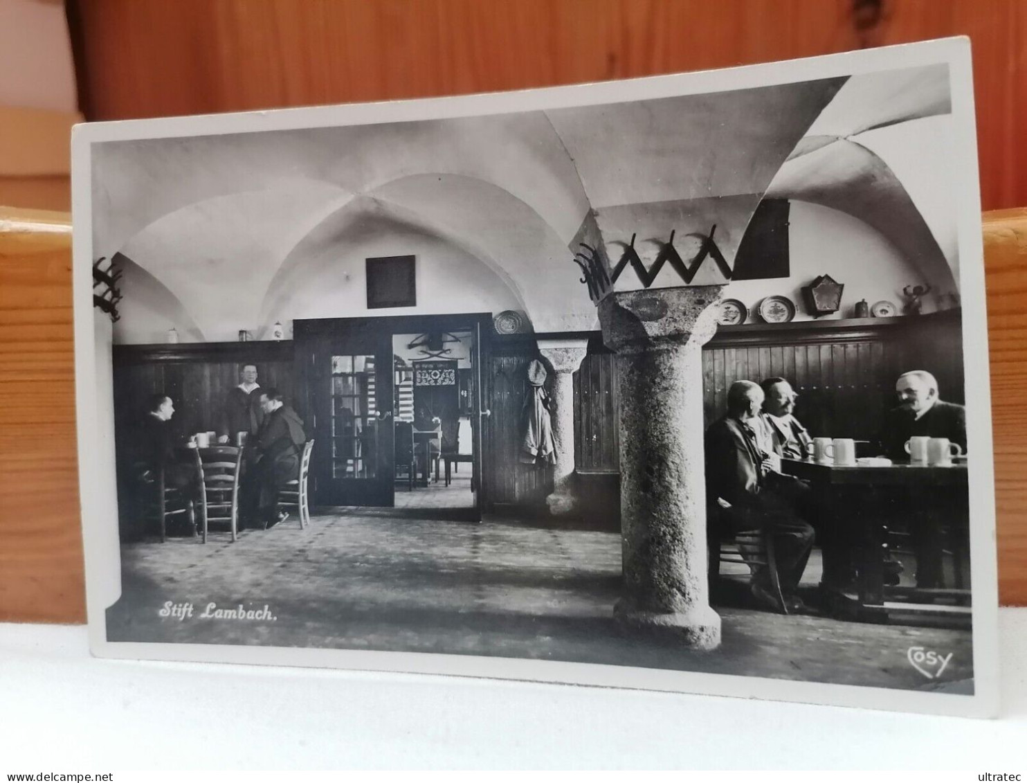 AK "STIFT LAMBACH OÖ, GASTZIMMER IM BIERSTÜBERL, CA. 1930" SCHÖNE ALTE POSTKARTE VINTAGE ANTIK  TOP ZEITDOKUMENT - Lambach