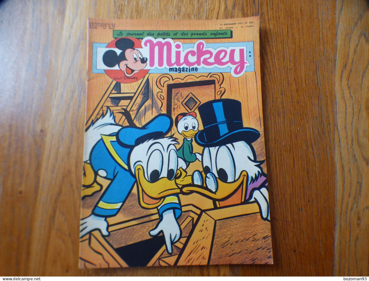 JOURNAL MICKEY BELGE N° 268 Du 24/11/1955 COVER DONALD ET PICSOU + 20.000 LIEUES SOUS LES MERS - Journal De Mickey