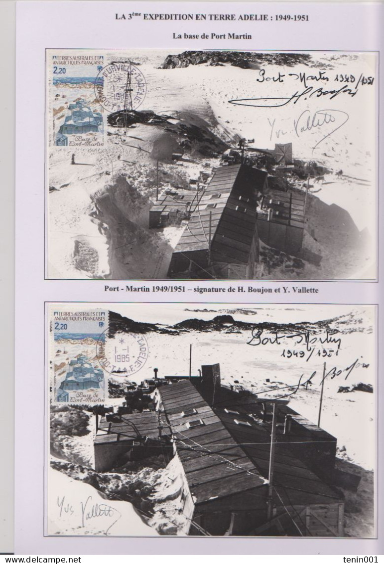Terres Australes Françaises - Terre Adélie - 10 Photos Expédition 1949-1950 - Signatures - Port Martin - ...-1955 Vorphilatelie