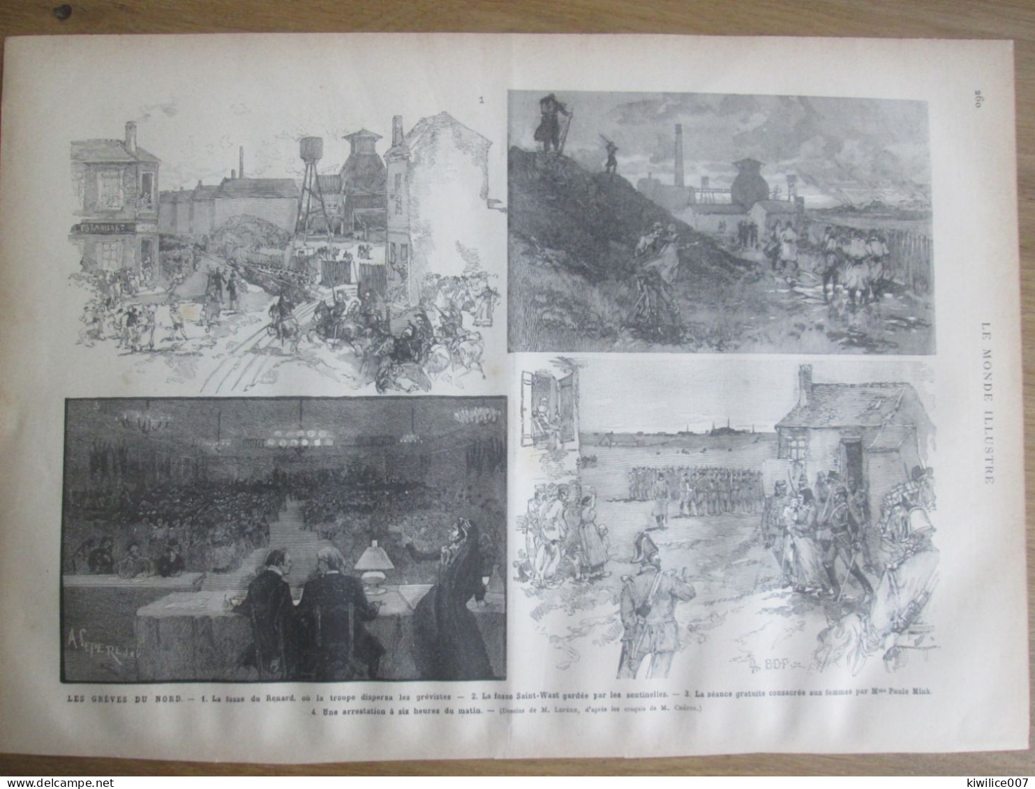 1884   Les Grèves Du Nord  MINE Mineur  FOSSE SAINT WAAST  FOSSE DU RENARD  DENAIN ANZIN   Paule Mink - Ohne Zuordnung