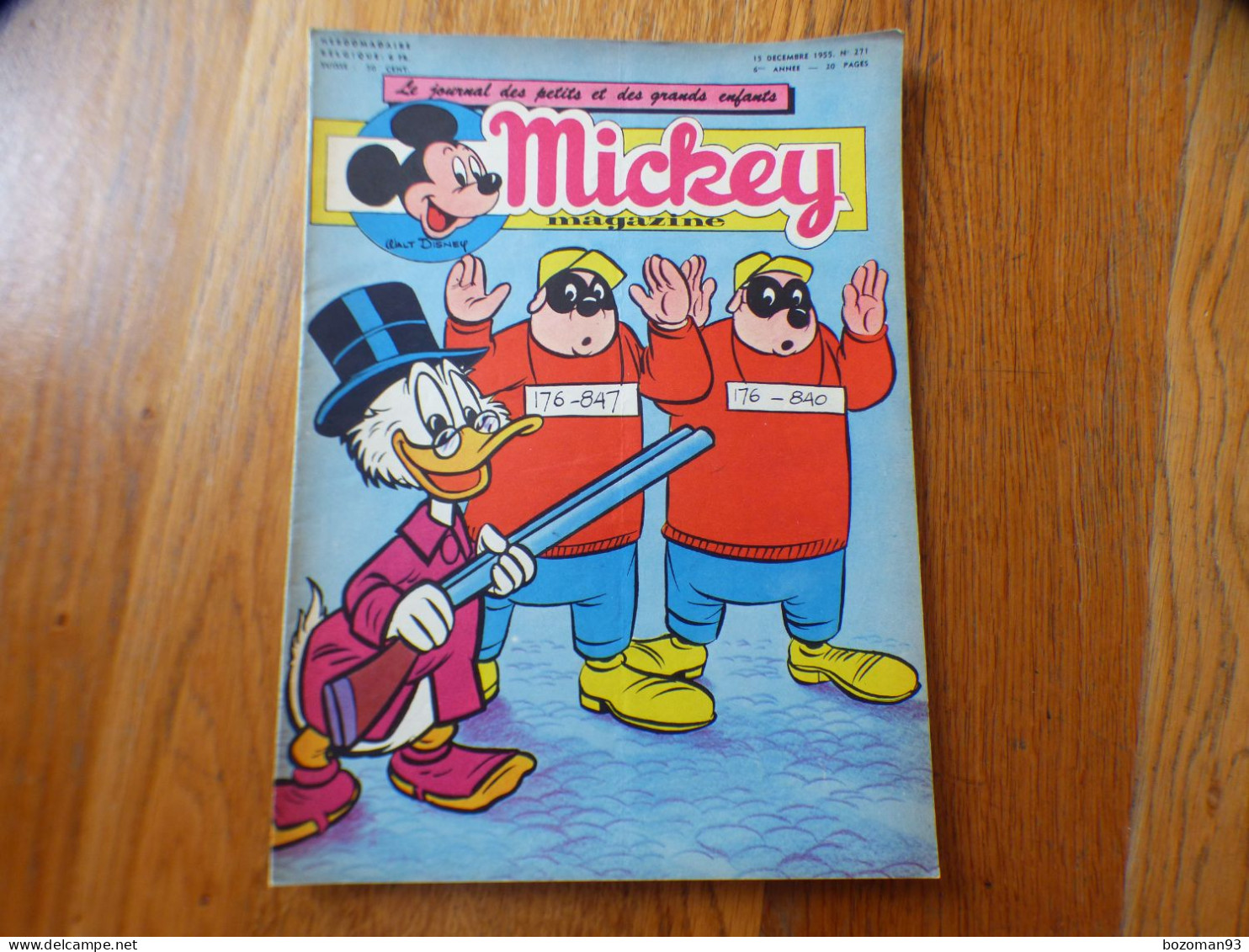 JOURNAL MICKEY BELGE N° 271 Du 08/12/1955 COVER PICSOU ET LES RAPPETOUS - Journal De Mickey