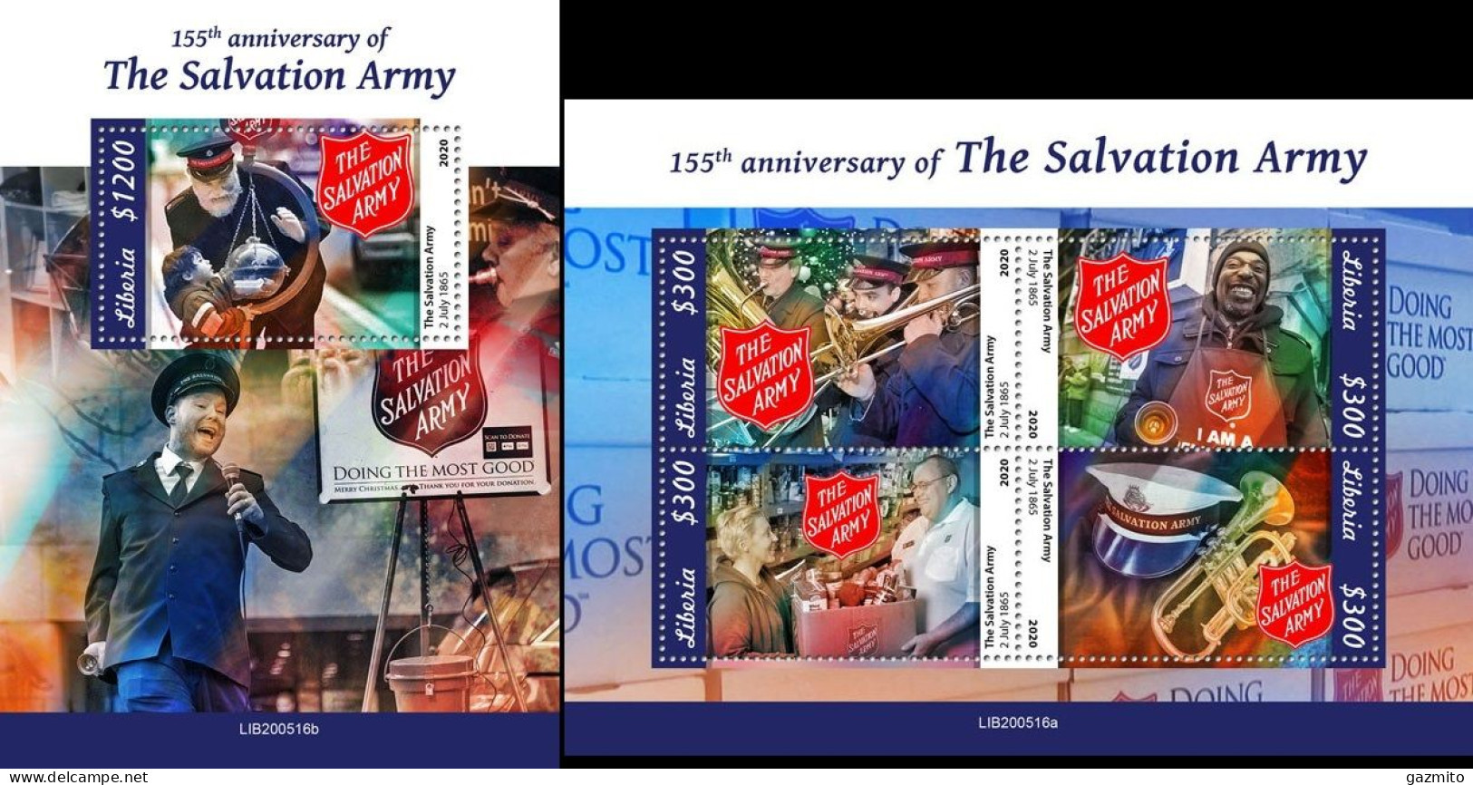 Liberia 2020, Salvation Army, 4val In BF +BF - EHBO