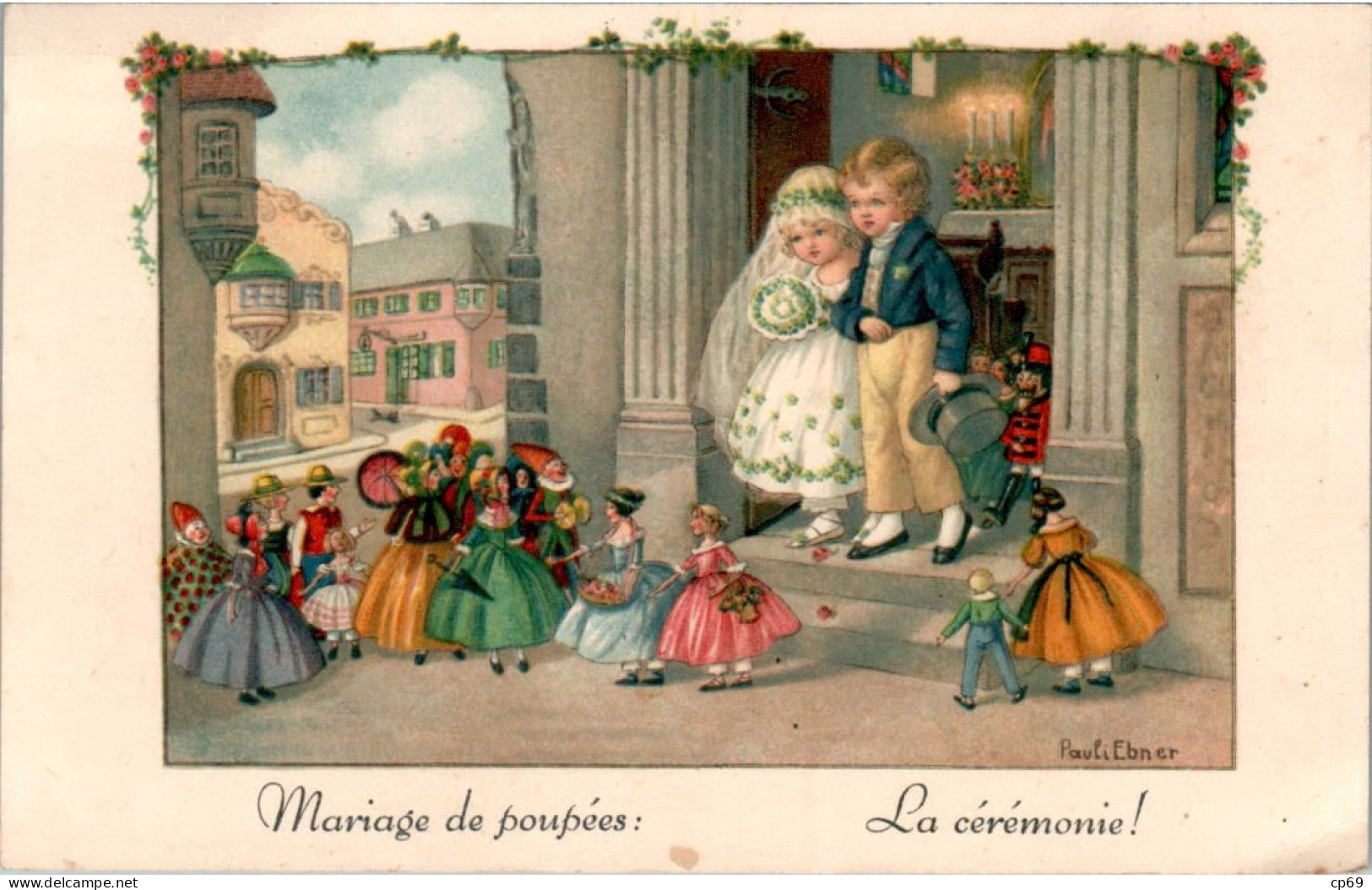 Pauli Ebner Mariage De Poupées : La Cérémonie ! Marriage Poupée Doll ??? N°1362 Cpa Ecrite Au Dos TB.Etat - Ebner, Pauli