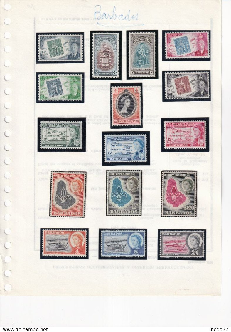 Barbades Collection 1952/1989 - Neuf ** Sans Charnière - Cote Yvert 675  € - TB - Barbades (1966-...)