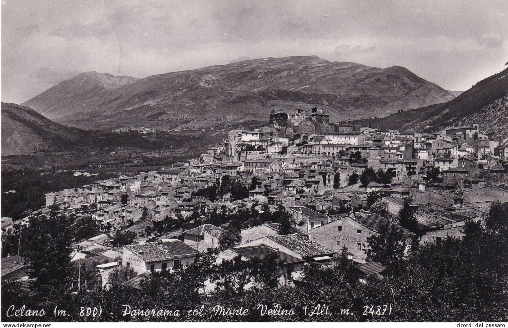 Cartolina Celano ( L'aquila ) Panorama Col Monte Velino - L'Aquila