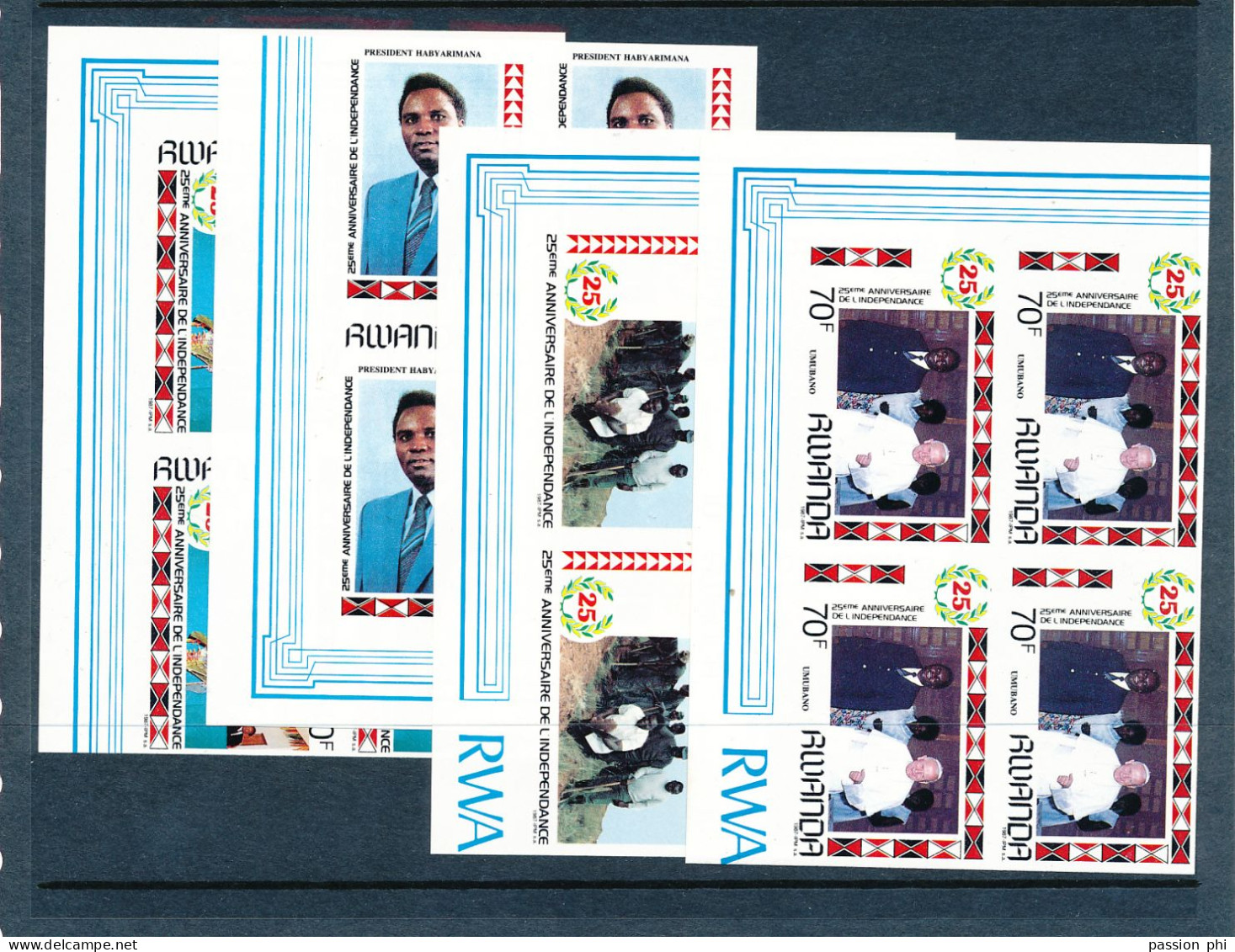 RWANDA COB 1301/1304 IMPERFORATED MNH - Unused Stamps
