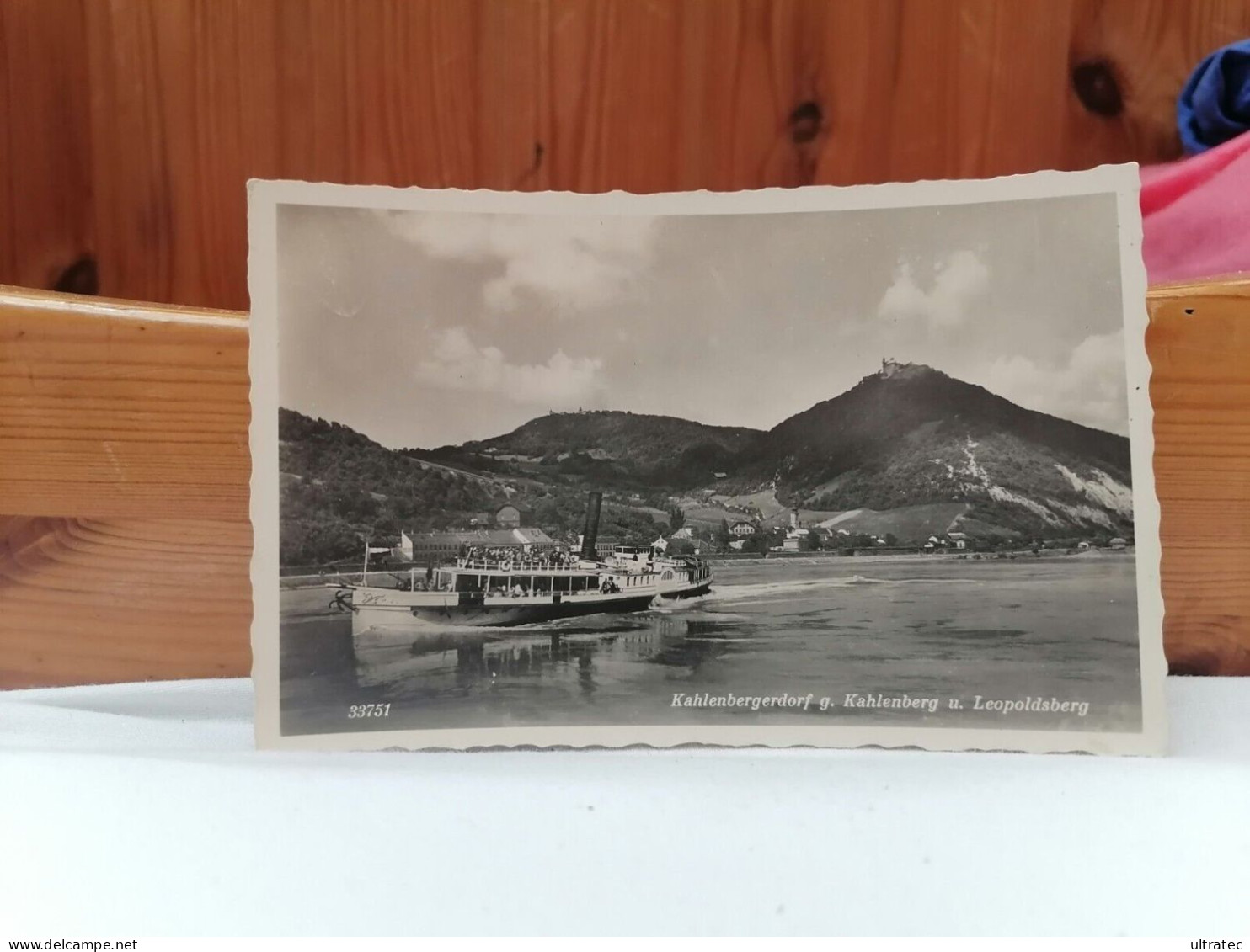 AK "KAHLENBERGERDORF KAHLENBERG DONAU MIT SCHIFF" SCHÖNE ALTE POSTKARTE VINTAGE ANTIK  TOP ZEITDOKUMENT   GUT ERHALTEN - Sonstige & Ohne Zuordnung