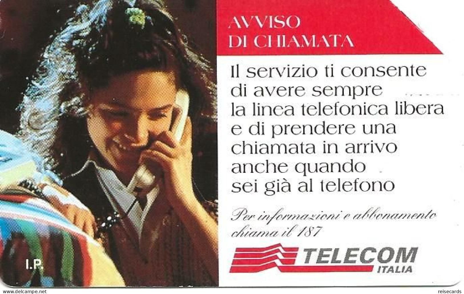 Italy: Telecom Italia - Aviso Di Chiamata - Pubbliche Pubblicitarie