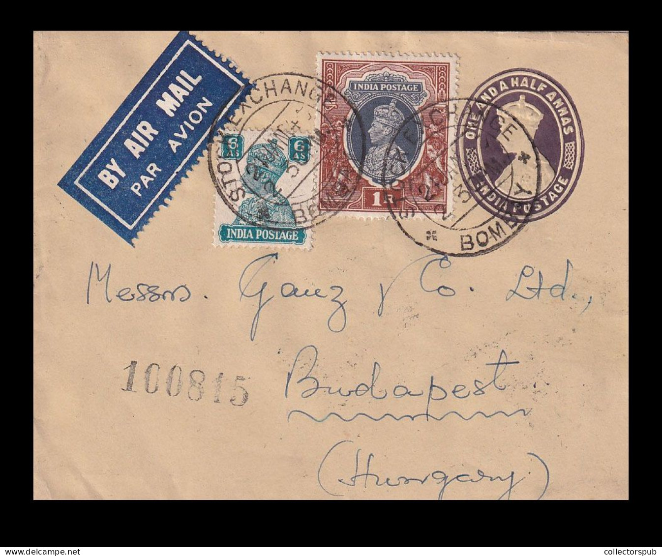 INDIA 1947. Nice Airmail Cover To Hungary - Cartas & Documentos
