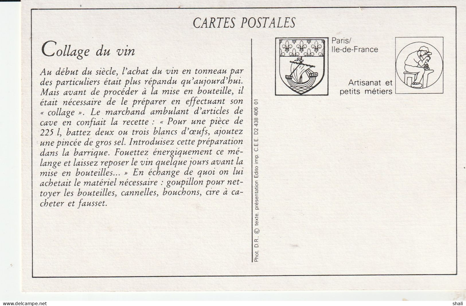 COPIE DE CARTE POSTALE ANCIENNE MARCHANDS D' ARTICLES DE CAVES - Fliegende Händler