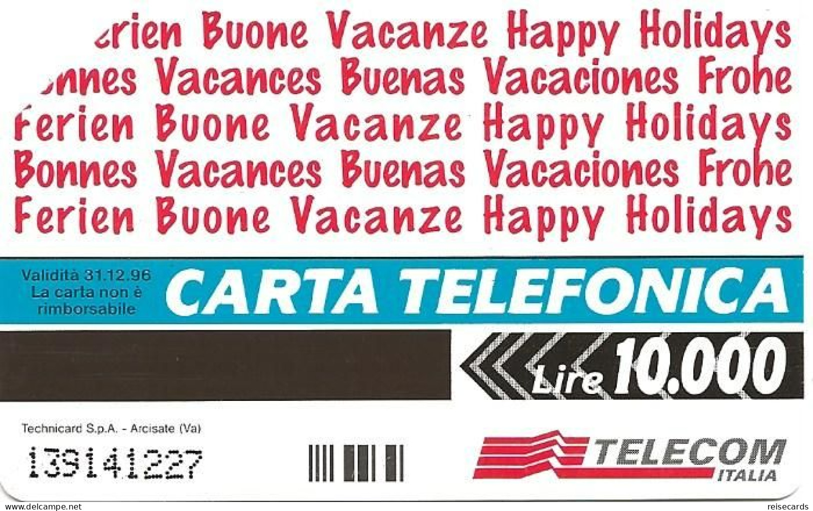 Italy: Telecom Italia - Buone Vacanze - Öff. Werbe-TK
