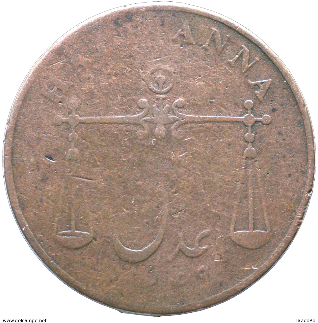 LaZooRo: British India Bombay Presidency 1/2 Anna 1834 F - Kolonies