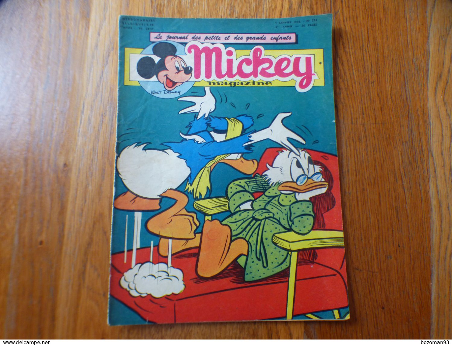 JOURNAL MICKEY BELGE SPECIAL NOEL N° 274 Du 05/01/1956 COVER DONALD ET PICSOU - Journal De Mickey