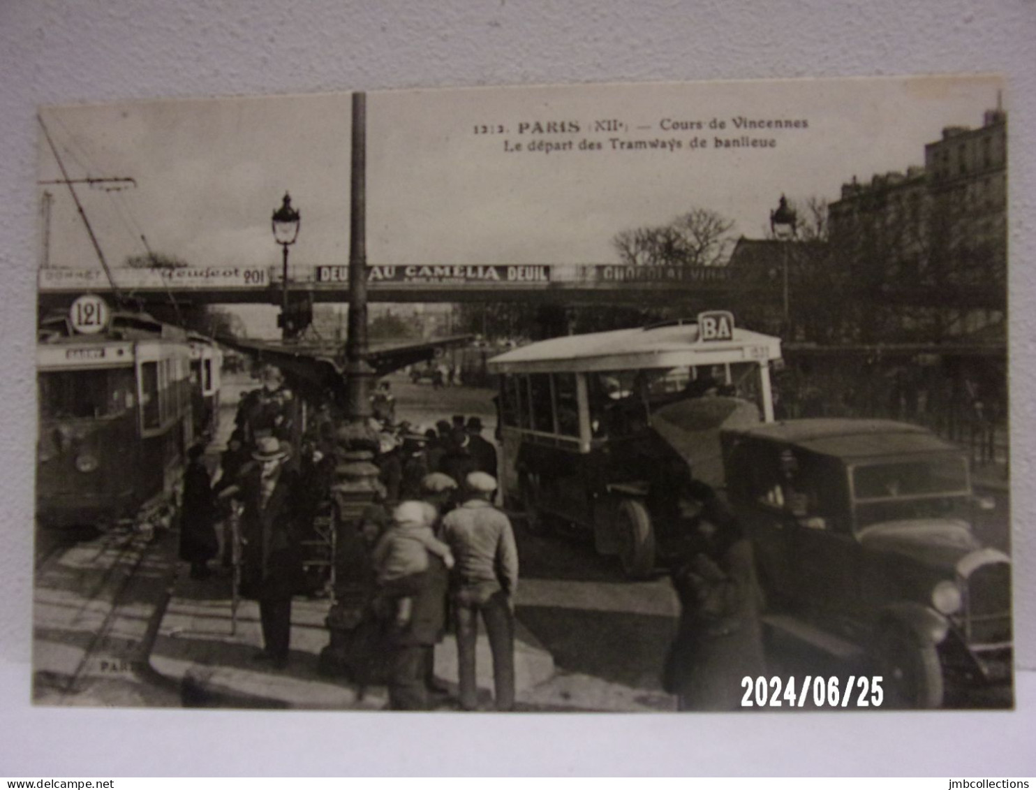 PARIS (75012) COURS DE VINCENNES LE DEPART DES TRAMWAYS DE BANLIEU N°1212 - Transport Urbain En Surface