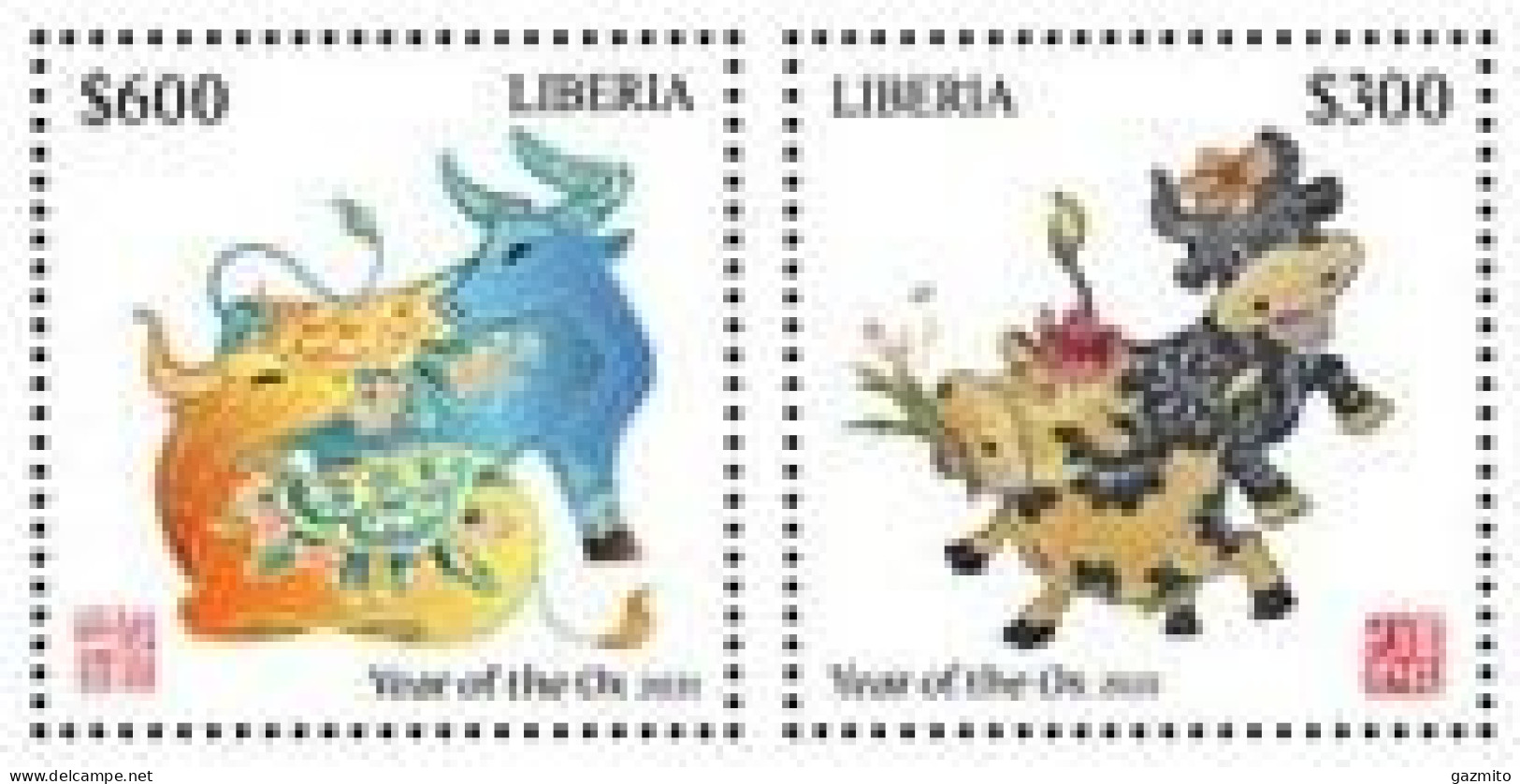 Liberia 2020, Year Of The OX, 2val - Liberia