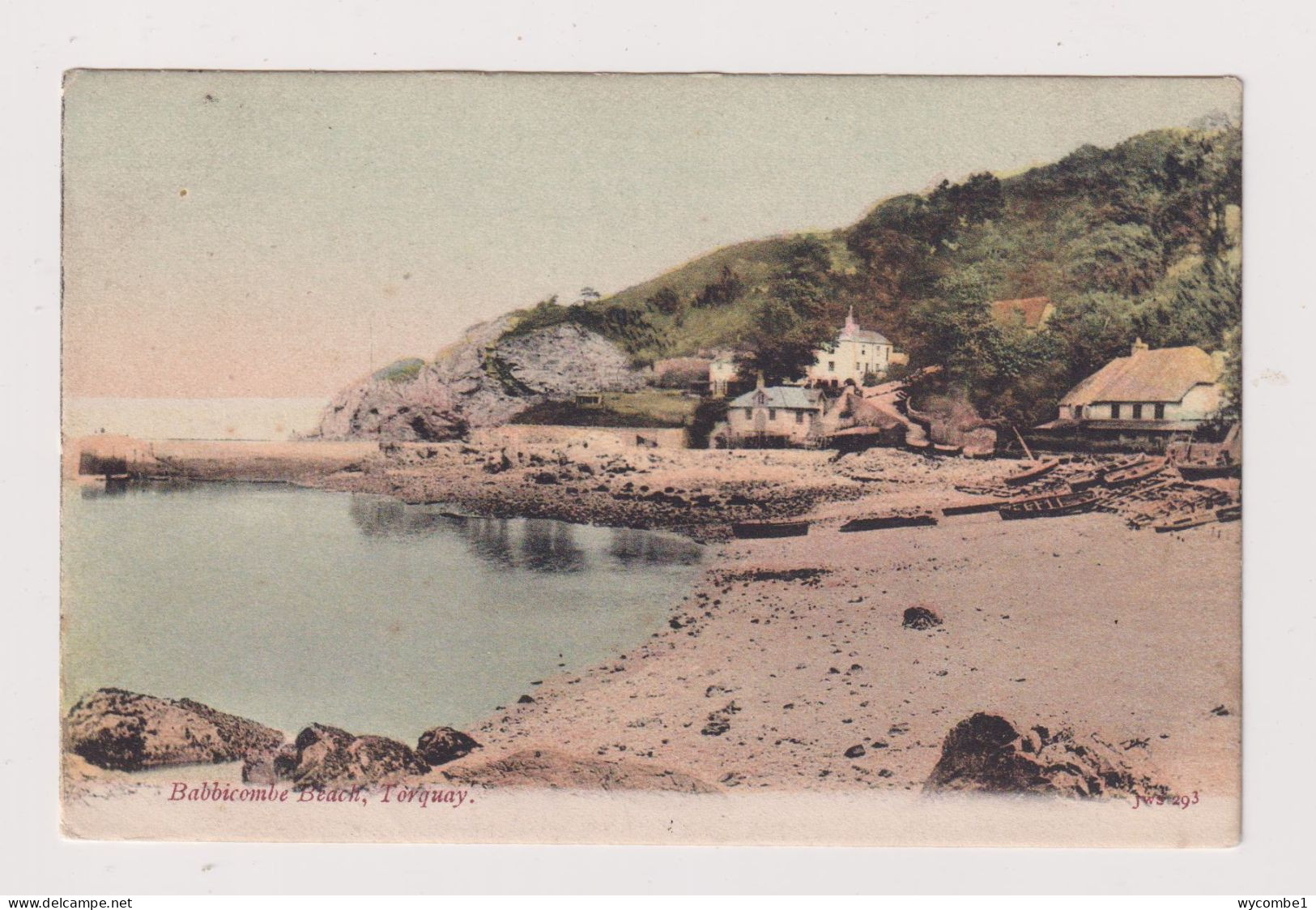 ENGLAND -  Torquay Babbicombe Beach  Unused Vintage Postcard - Torquay