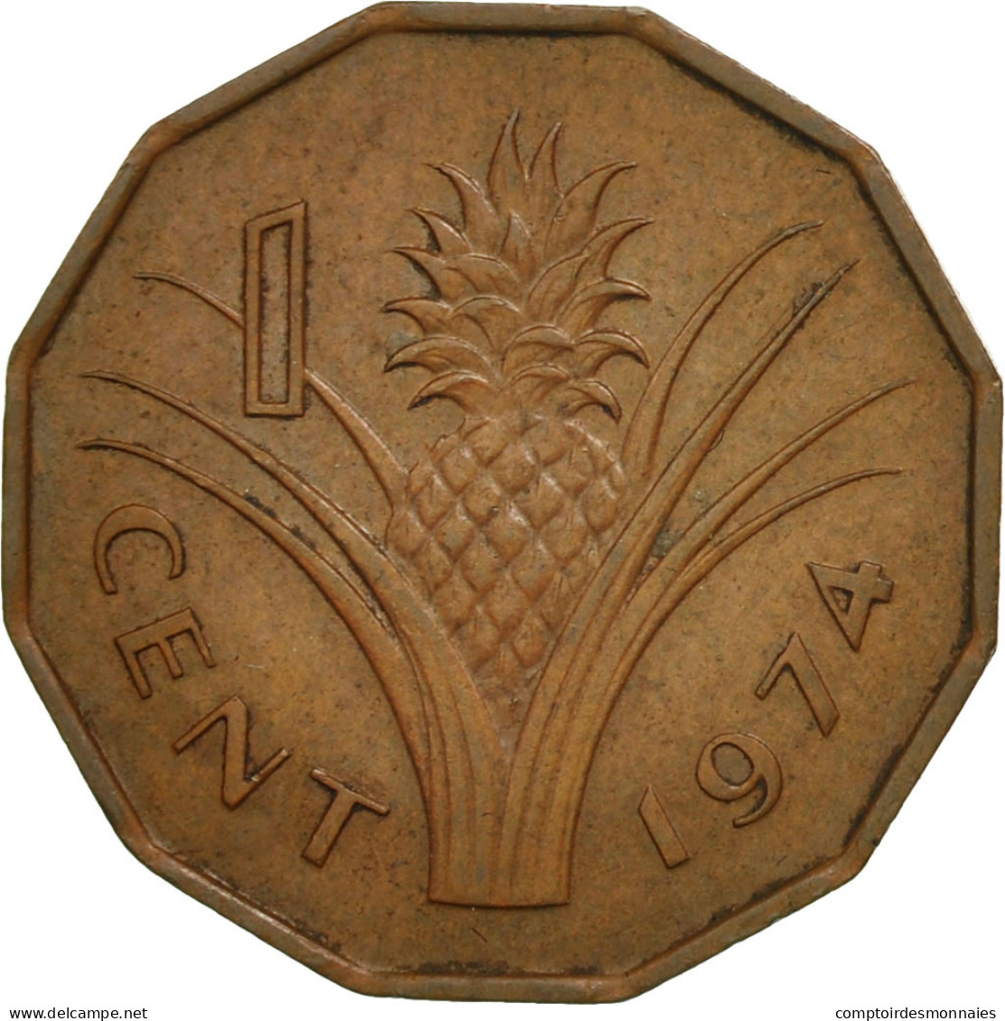 Monnaie, Swaziland, Sobhuza II, Cent, 1974, British Royal Mint, TTB+, Bronze - Swazilandia