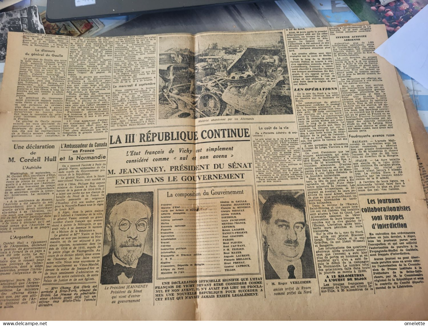 HAVRE MATIN NUMERO 1 /DE GAULLE /CAPITULATION ALLEMANDE /LE POVREMOYNE /JEANNENEY VERLOMME/ROUEN MONTIER  /BONNARD - Havre Libre