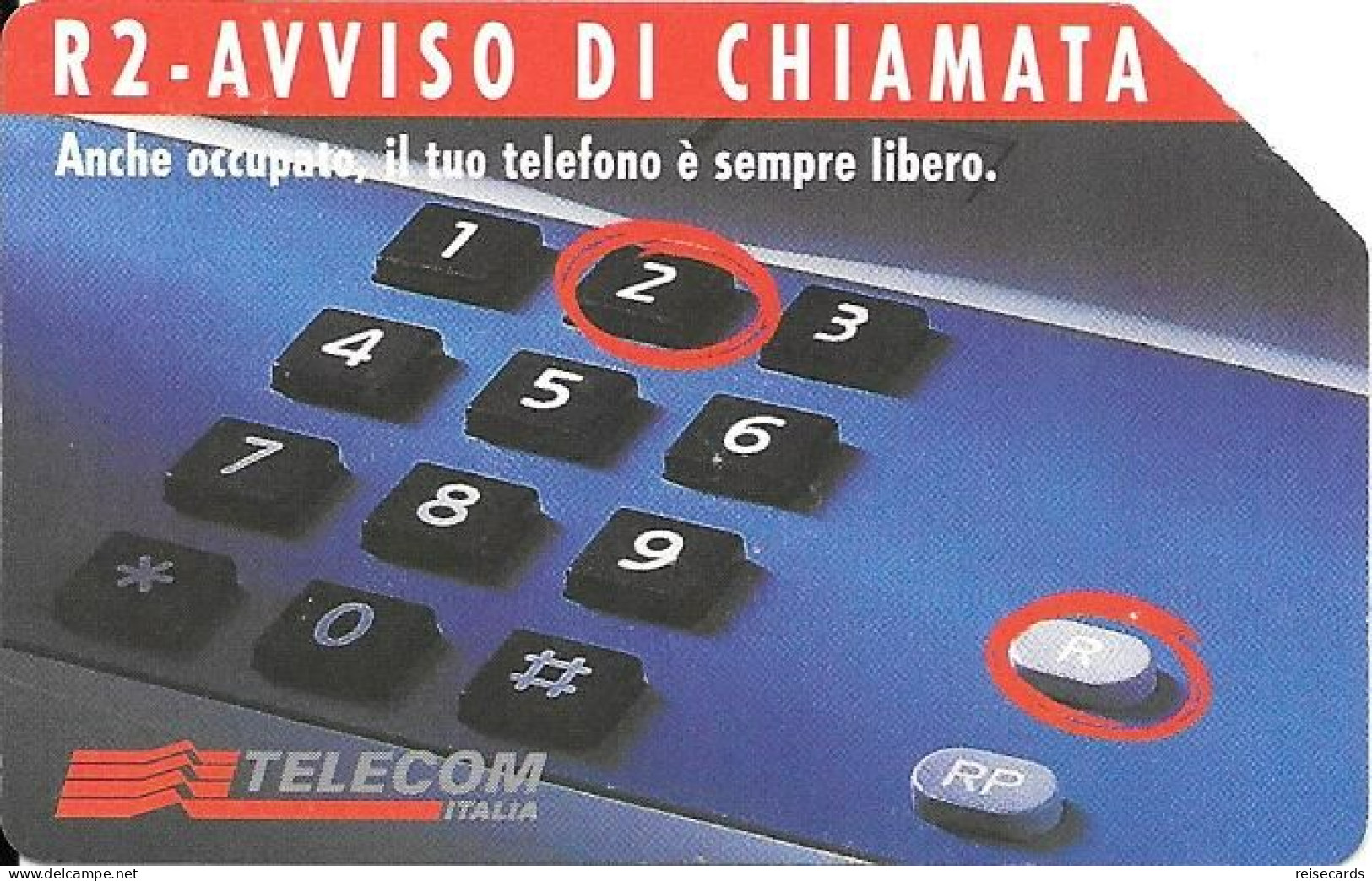 Italy: Telecom Italia - R2 Aviso Di Chiamata - Öff. Werbe-TK