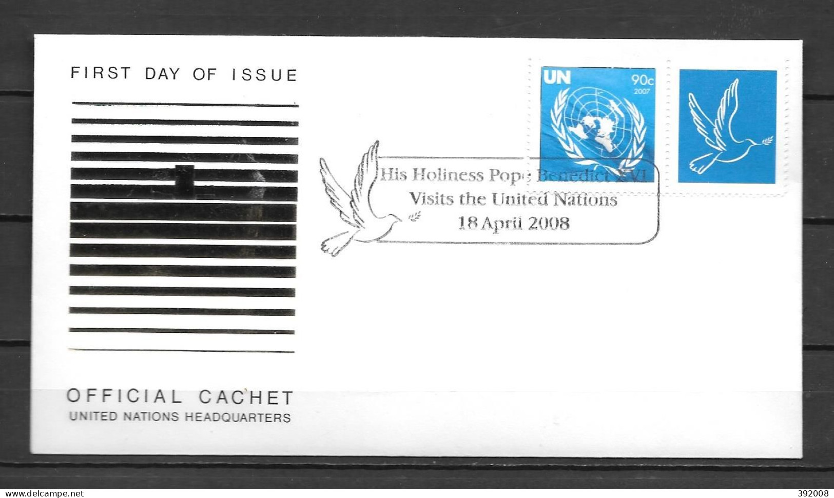 2007 - 1053 - Visite Du Pape Benoit XVI à L'ONU - 36 - FDC