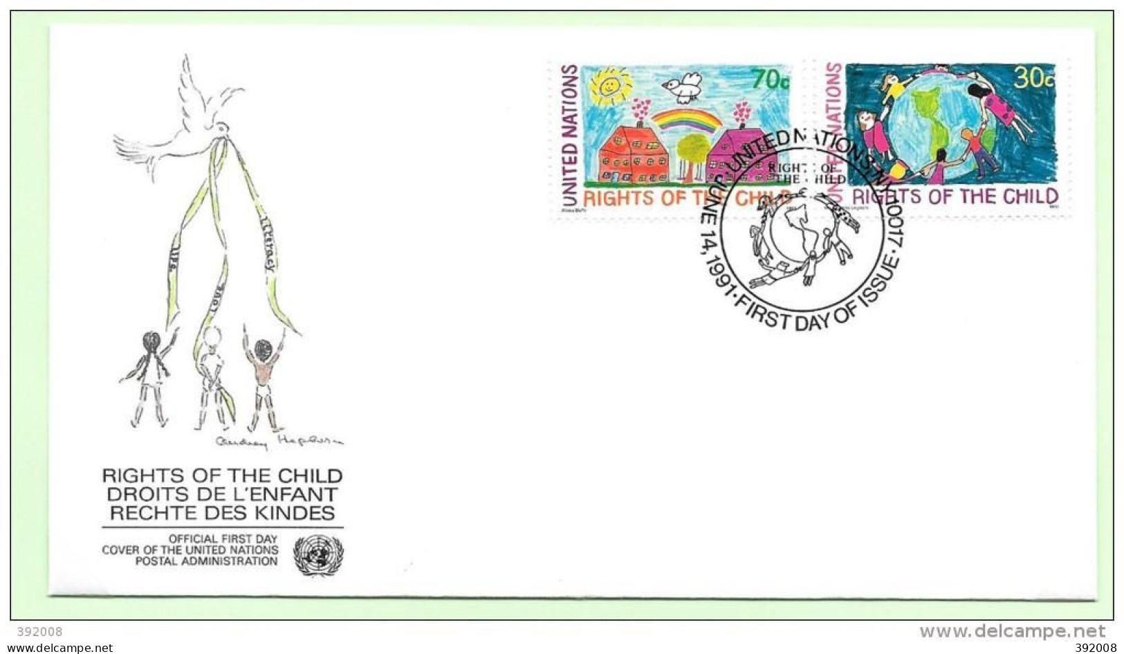 1991 - 591 / 592- Les Dfroits De L'enfant - 30 - FDC