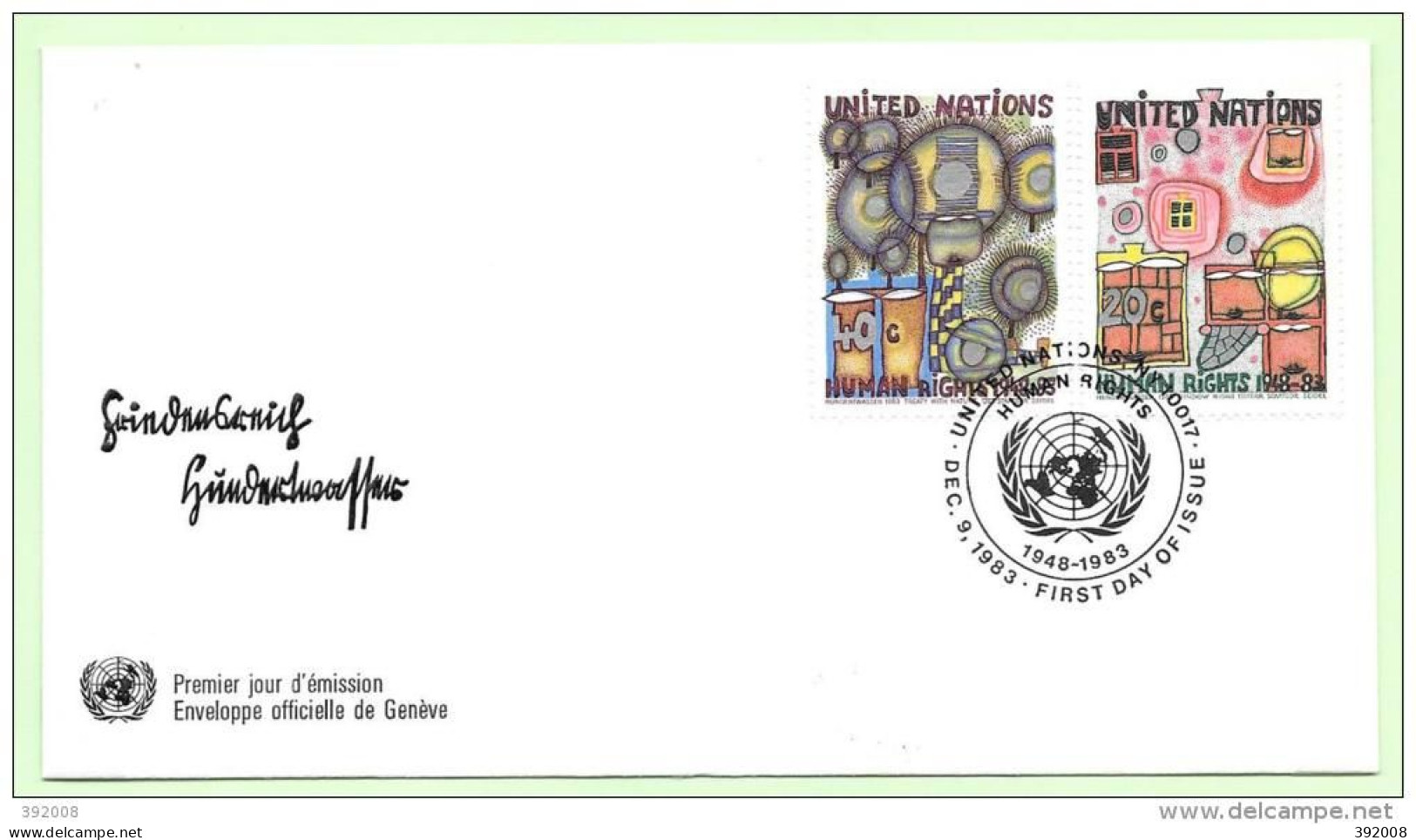 1983 - 406 / 407 - 35 Ans De La Déclaration Universelle Des Droits De L'homme - 29 - FDC