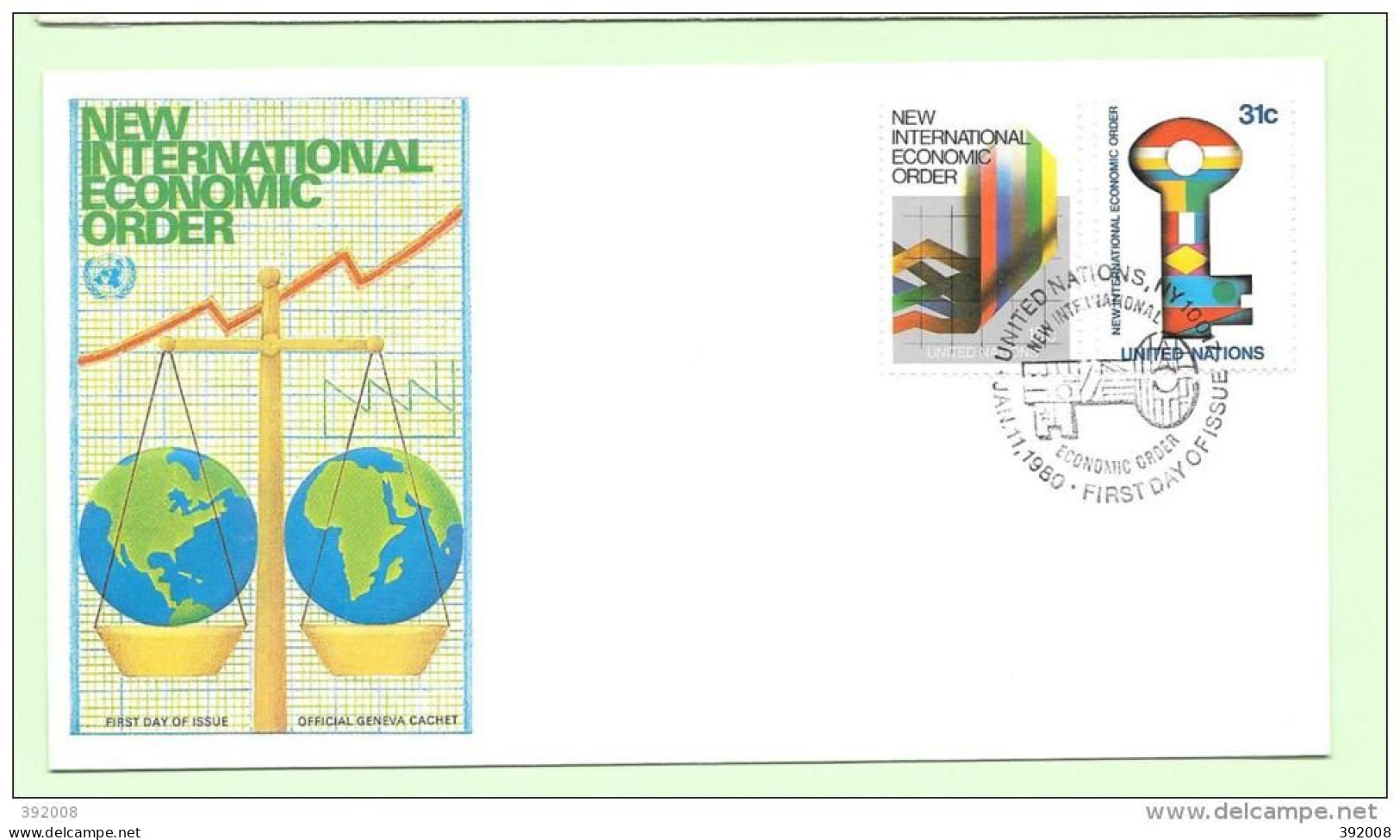 1980 - 308 / 309 - Nouvel Ordre économique Internationale - 25 - FDC