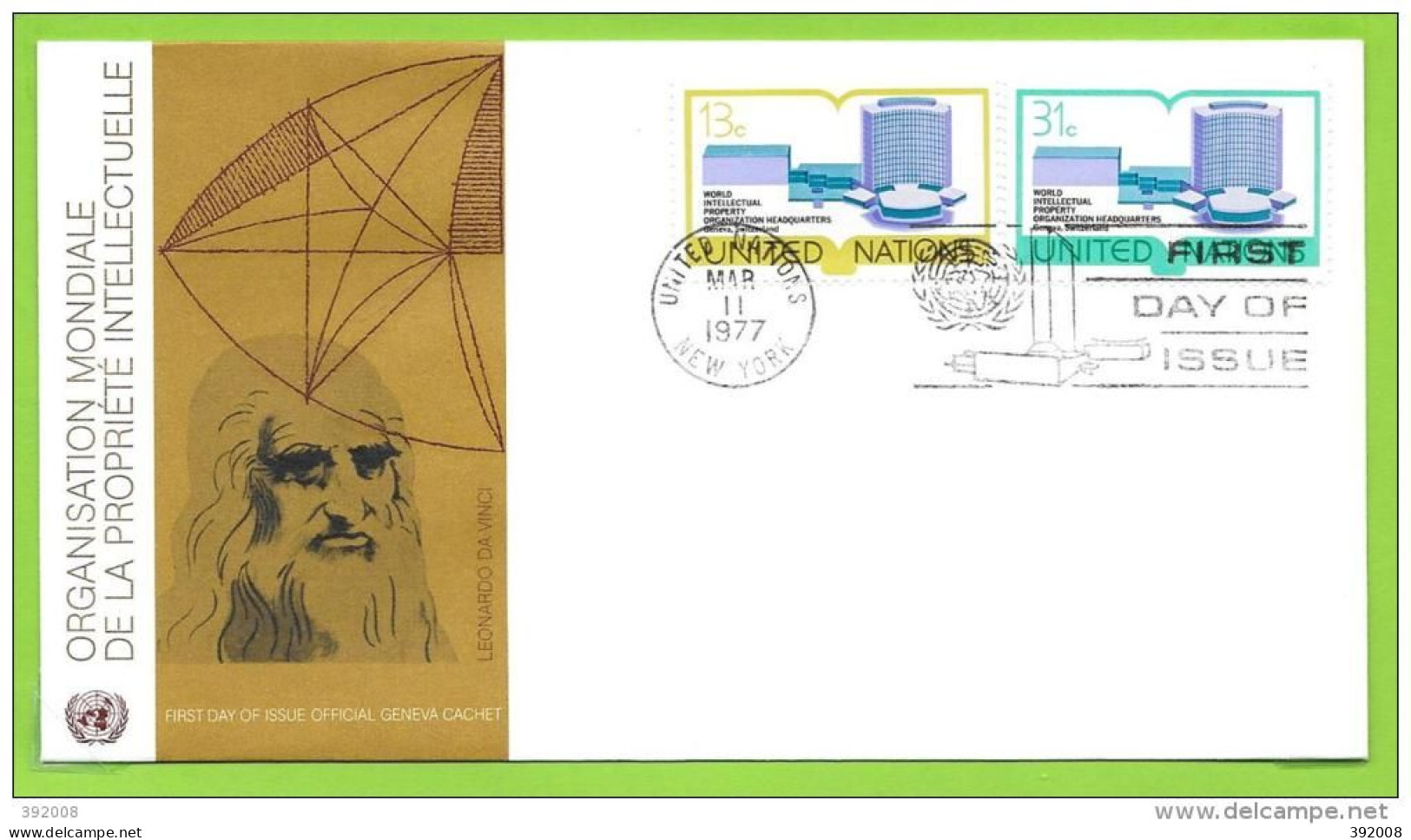 1977 - 273 / 274 - Bâtiment Du Siège De L'organisation Mondiale De La Propriété Industrielle - 14 - FDC